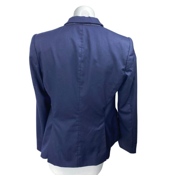 Stella McCartney Blue Gold Long Sleeve Double Breasted Blazer Coat Jacket Sz 14 - Picture 2 of 5